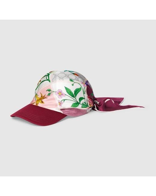 Gucci Purple Printed Silk Baseball Cap