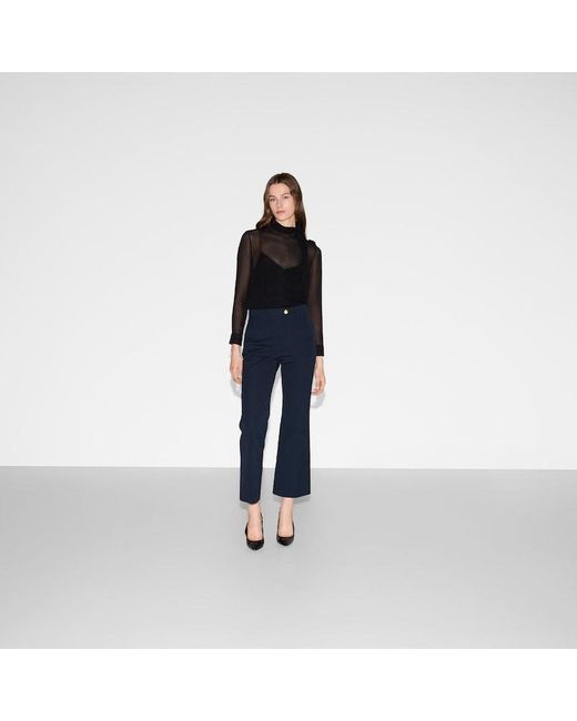 Gucci エンブロイダリー付き コットン パンツ, ブルー, ウェア Blue