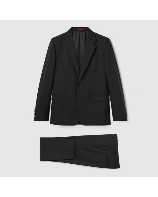 Gucci Black Wool Suit for men