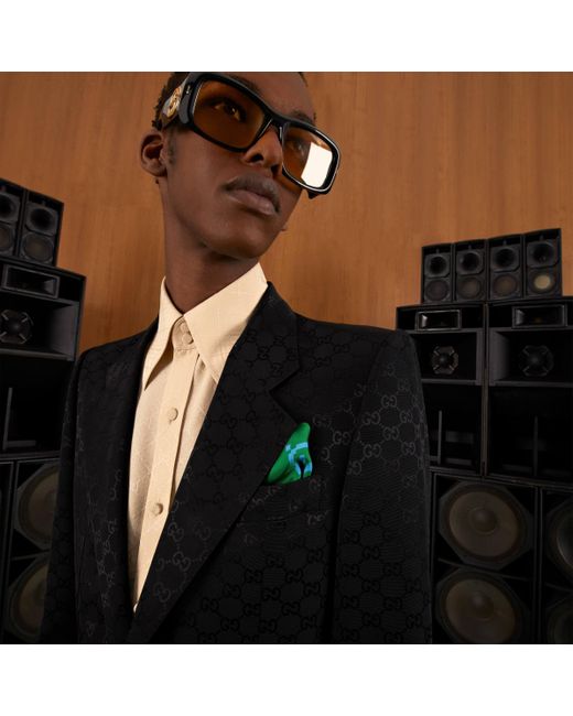 Fazzoletto da taschino in seta con stampa GG emoji da Uomo di Gucci in  Verde | Lyst