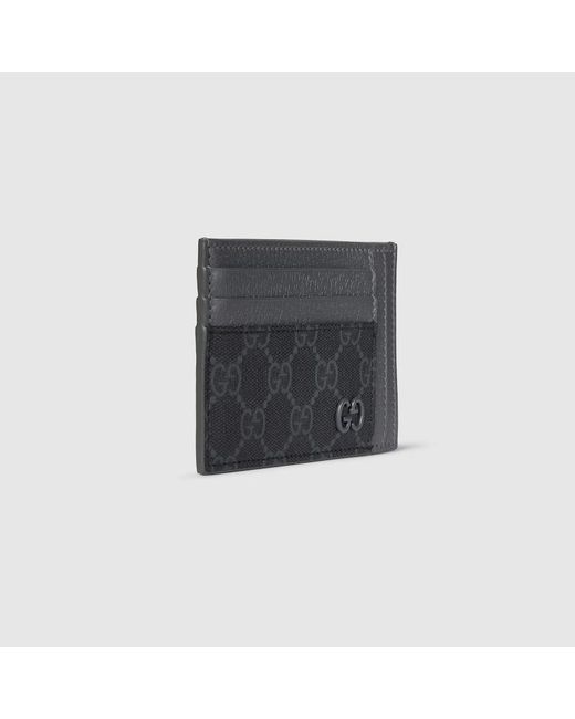 Gucci Gray Trim Gg Card Case, Gg Canvas for men