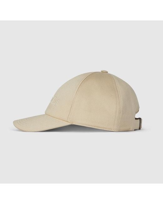 Gucci Baseballkappe Aus Baumwolle Mit Stickerei, Größe in Natural für Herren