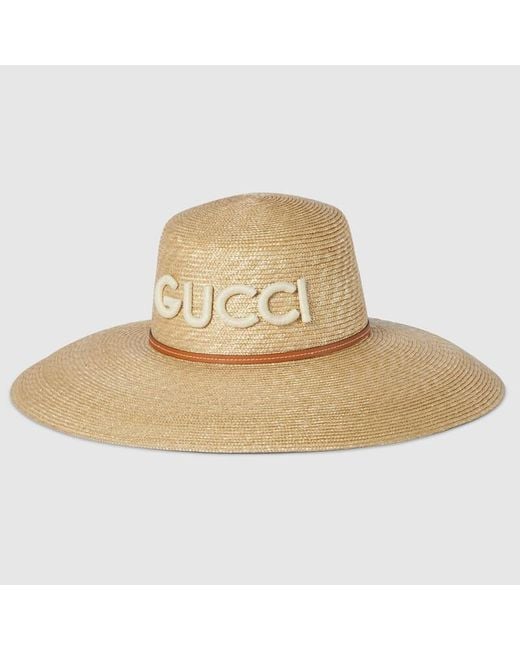 Gucci Natural Straw Wide-brim Hat