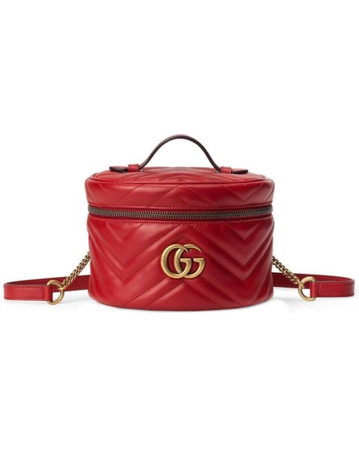 Gucci Red GG Marmont Mini Backpack