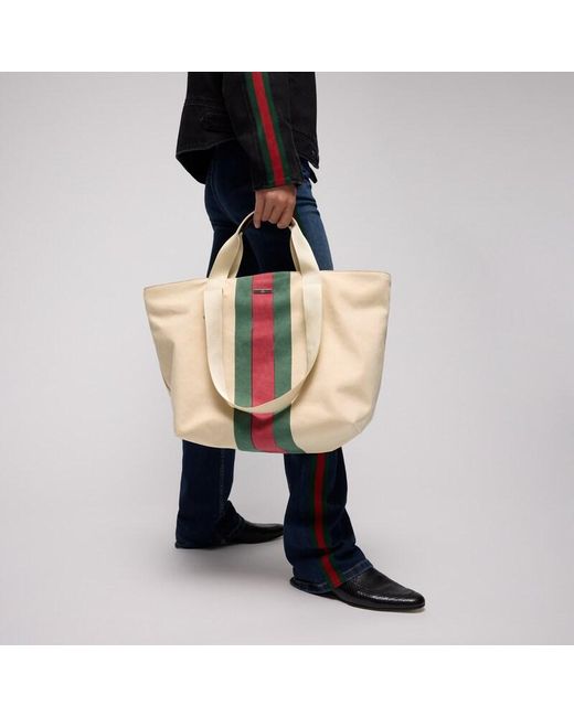 Gucci Natural Positano Medium Tote Bag, Fabric for men