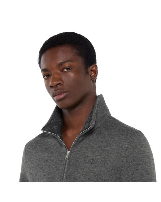 Veste Zippée À Jacquard En Jersey Double, Taille Gucci pour homme en coloris Gray