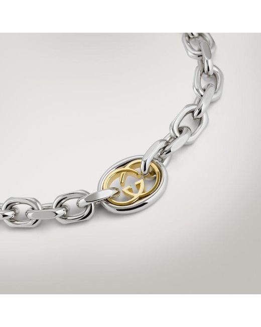 Gucci Metallic Interlocking Chain Bracelet