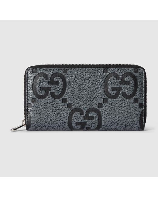 メンズ Gucci マキシGg ジップアラウンドウォレット, ブラック, レザー Black