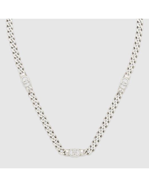 Collar De Cadena Interlocking Gucci de color Metallic