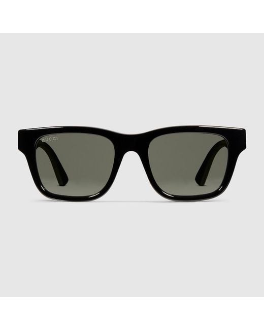 Gucci Black Square Frame Sunglasses for men