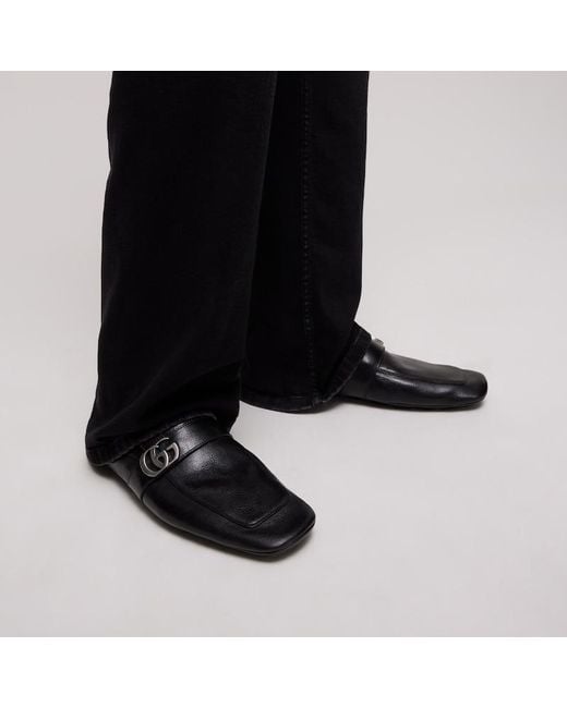 Gucci Black Slipper With Double G, Leather for men
