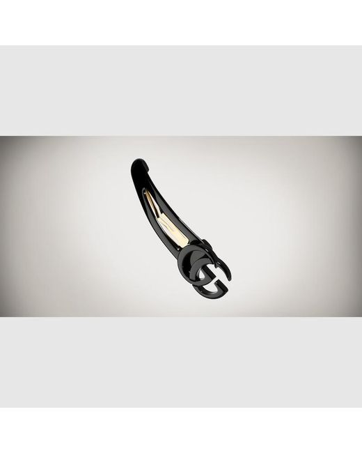 Gucci Black Hair Clip With Double G, Resin