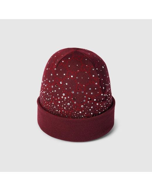 Gorro De Lana Con Gg Y Cristales, Talla de Gucci de color Rojo | Lyst display picture 1
