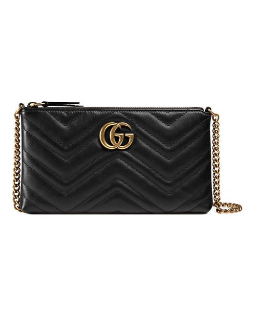 Gucci Black Gg Marmont Mini Chain Bag