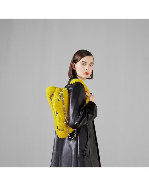 Gucci Yellow Horsebit Chain Medium Shoulder Bag