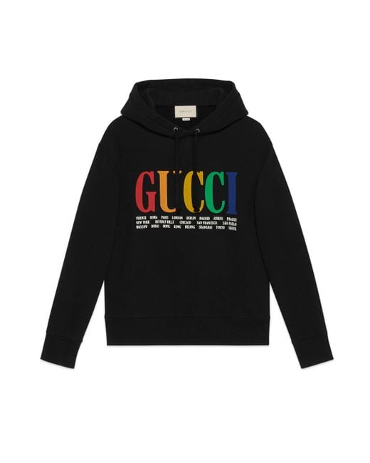 Gucci Pullover mit Kapuze und Cities in Black für Herren