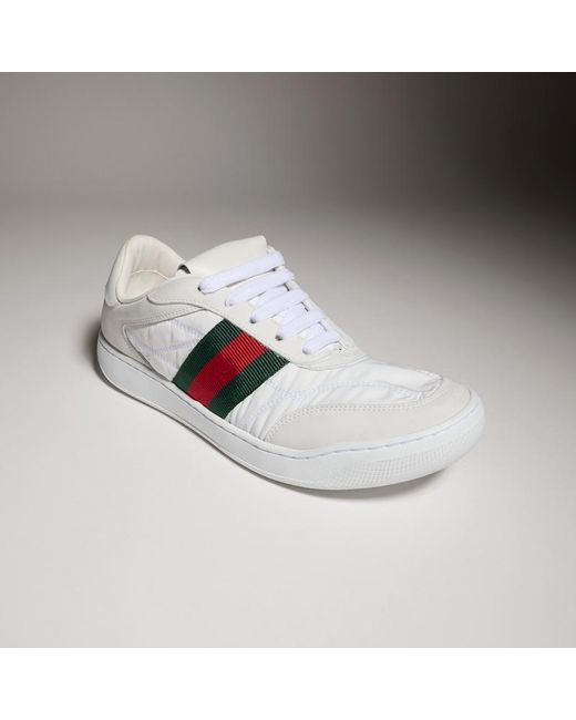 Gucci White Screener Sneaker, Uk