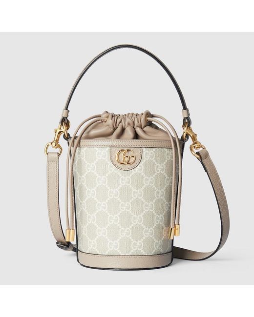 Gucci White Ophidia Mini Bucket Bag