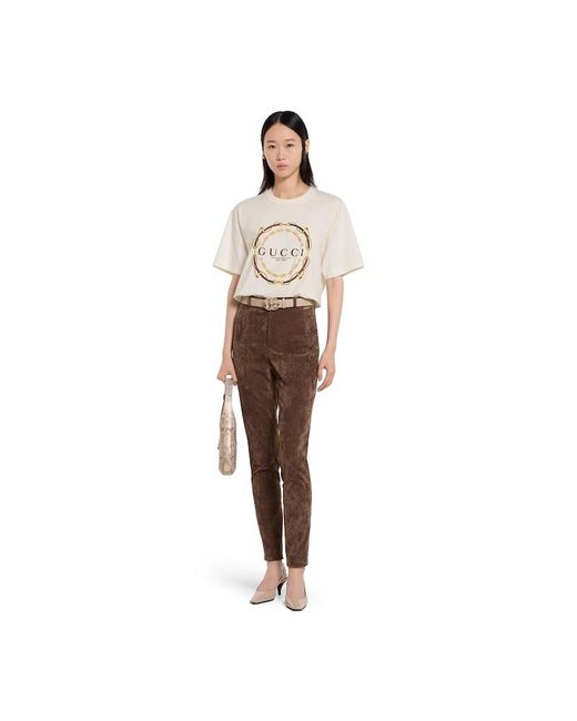 Gucci White Cotton Jersey T-Shirt With Logo