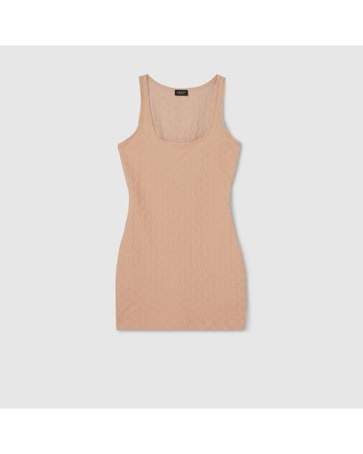 Gucci Natural Gg Jersey Jacquard Dress