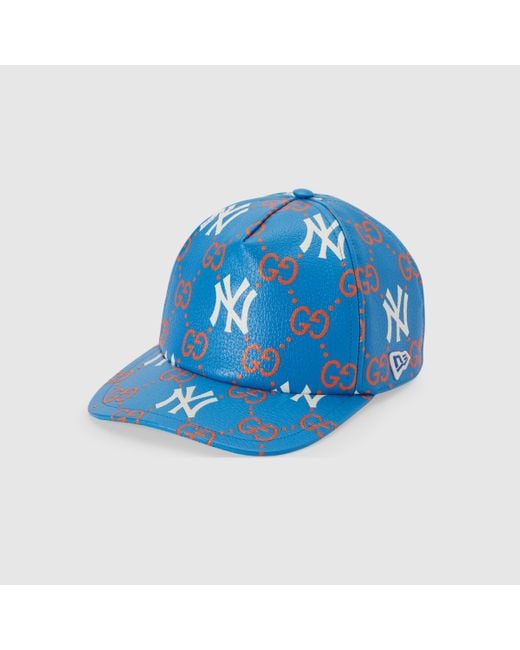 Gucci Blue Yankees And GG Print Baseball Hat for men