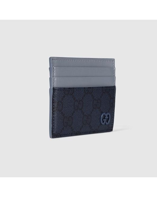Gucci Blue Dusty Trim Gg Card Case for men