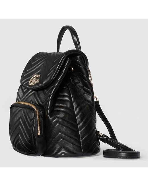 Gucci Black Gg Marmont Small Backpack