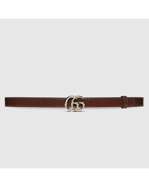 Gucci Brown GG Marmont Thin Belt