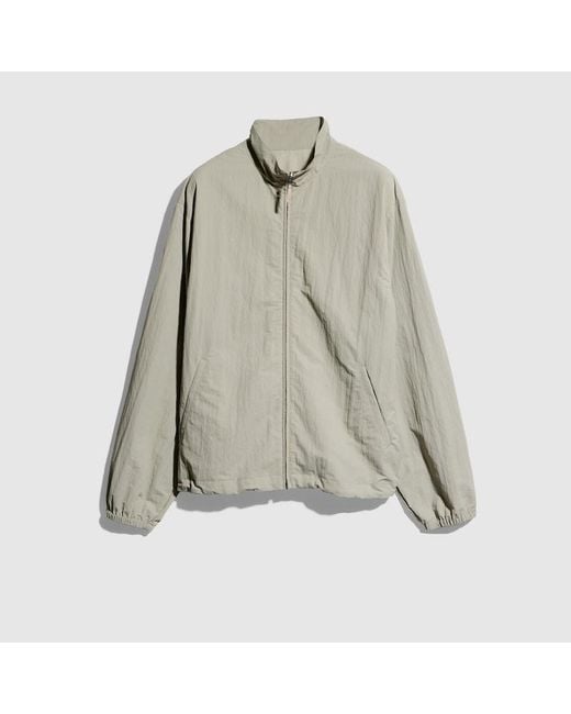 Gucci Gray Froissé Nylon Faille Zip Jacket With Embroidery, Ready-To-Wear for men
