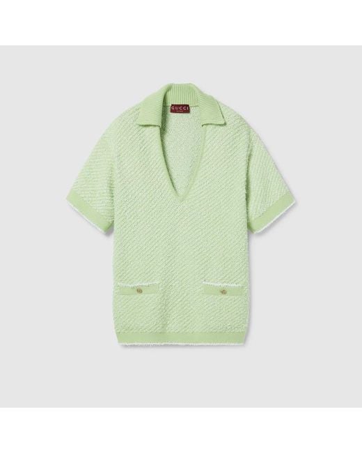 Polo De Mezcla De Algodón, Talla Gucci de color Green