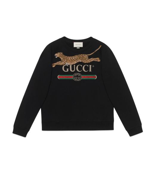 Gucci Pullover mit Logo und Leopard in Black für Herren