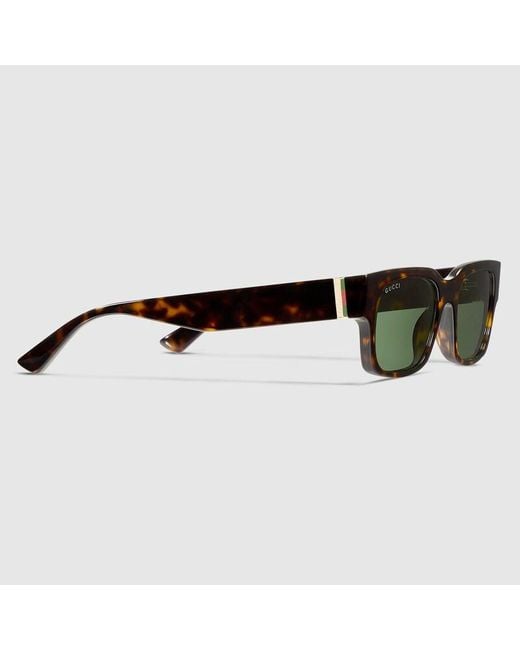 Gucci Brown Rectangular Frame Sunglasses for men