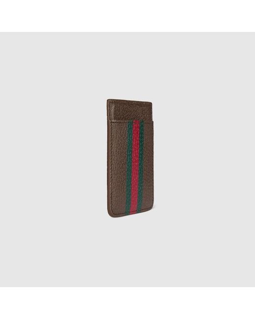 Gucci Brown Ophidia Magnetic Card Case for men