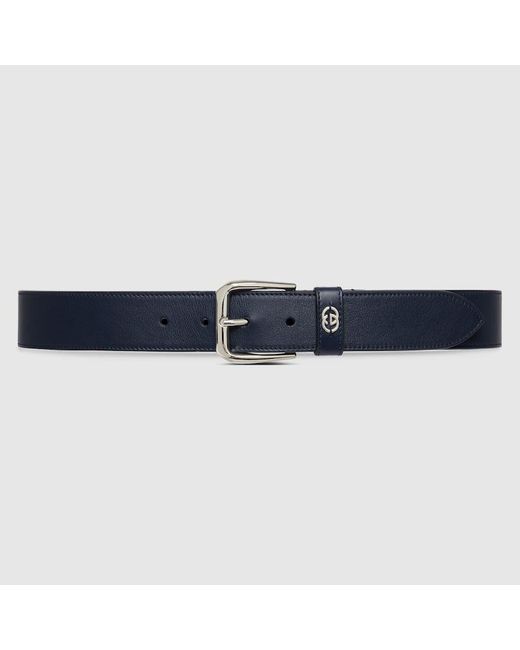 Cintura Con Dettaglio Incrocio GG di Gucci in Blue da Uomo