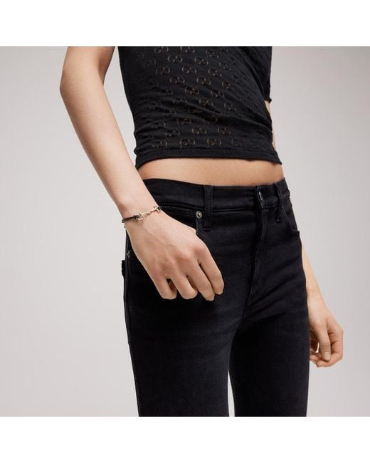 Gucci Black Staffa Leather Bracelet