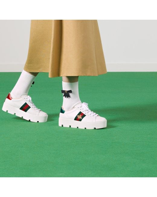 Gucci Ace Embroidered Platform Sneakers - Farfetch