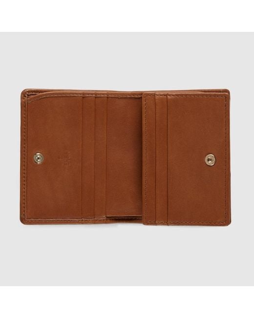 Portefeuille Gg Emblem Petit Format Gucci en coloris Natural
