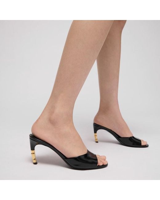 Gucci Black Slide With Bamboo Motif