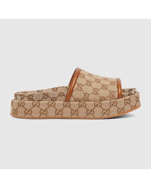 Sandalo Donna Con Plateau E Gg, Taglia di Gucci in Natural