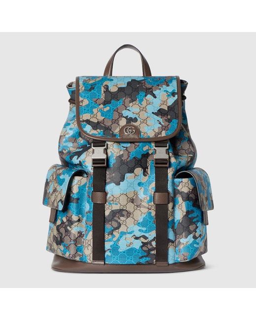 Gucci Blue Gg Large Backpack for men