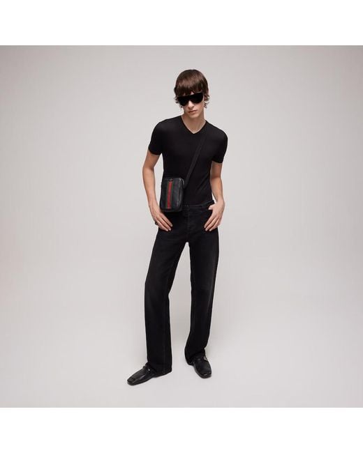 Gucci Black Slipper With Double G, Leather for men