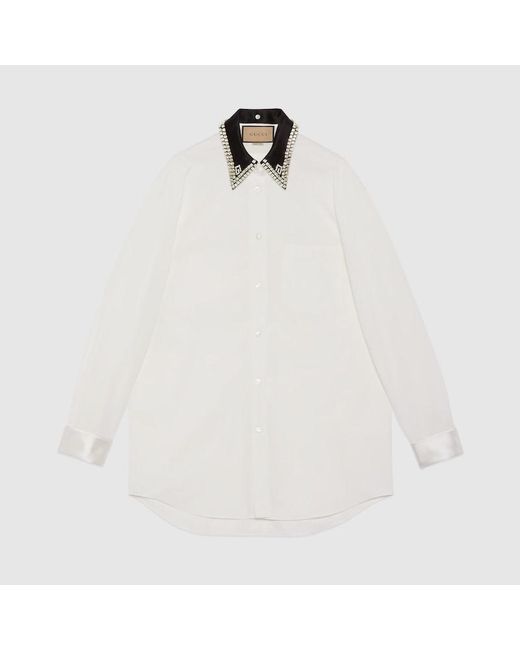 Gucci White Cotton Shirt With Detachable Collar