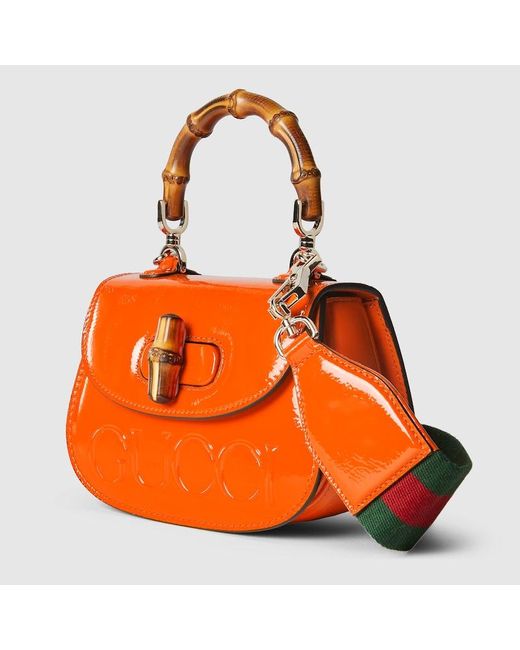 Gucci Orange Bamboo 1947 Mini Top Handle Bag