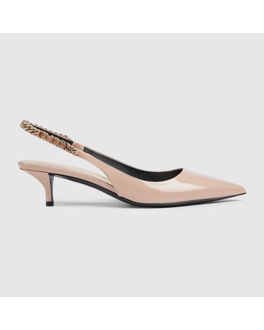 Gucci White Signoria Slingback Pump