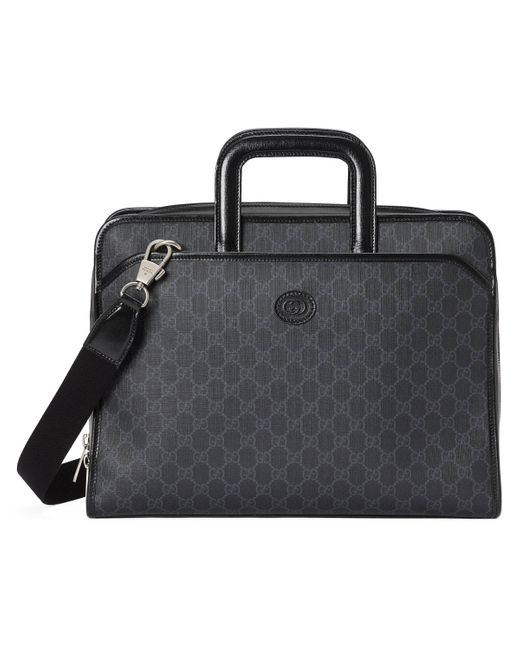 Gucci Black Briefcase With Interlocking G for men