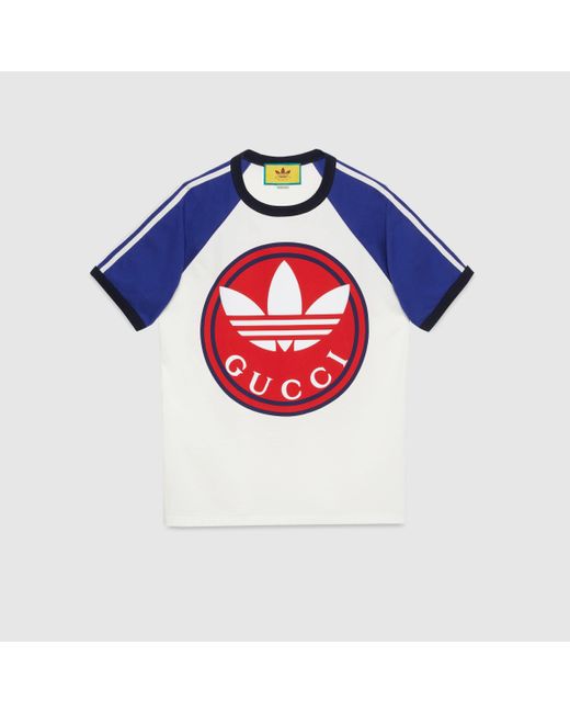 Gucci Blue Adidas X Cotton Jersey T-shirt for men