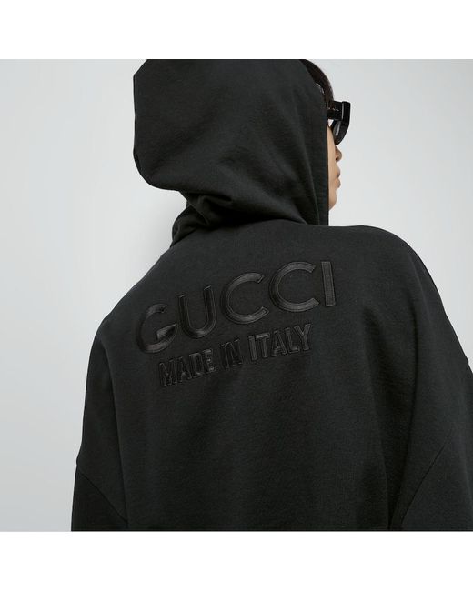 Gucci Black Reversible Cotton Jersey Zip Jacket