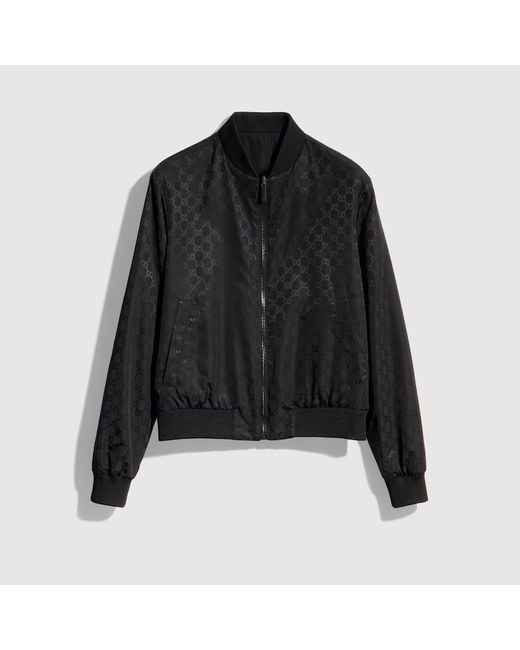 Gucci Black Reversible Light Silk Faille Zip Jacket, Ready-To-Wear for men