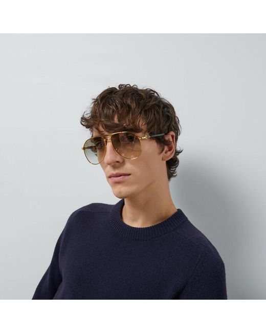 Gucci Green Aviator Frame Sunglasses for men