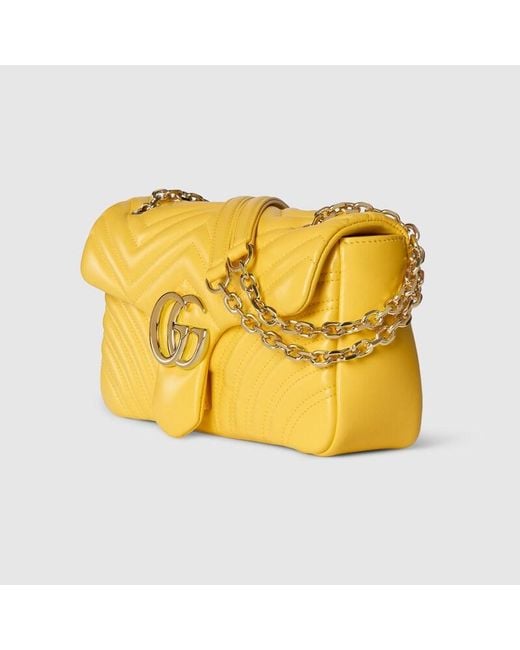 Gucci Yellow Gg Marmont Medium Shoulder Bag